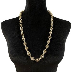 Chunky Chain Necklace Gold Tone Silver 28 Inch Length